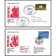 0932 Lettre Airbus Aviation Premier Vol (Airmail Cover First Flight Luftpost) Frankfort Moscou 3/7/1983 + Retour  - Avions