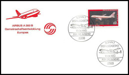 0887 Lettre Airbus Aviation Premier Vol (Airmail Cover First Flight Luftpost) Allemagne 10/4/1980  - Avions