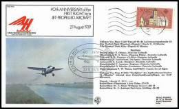 0829 Lettre Aviation Airmail Cover Luftpost Germany First Flight Jet Propelled Aircraft 27/8/1979 - Flugzeuge