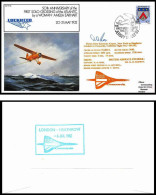 0810 Airmail Concorde Lettre Cover Signé Signed Jersey First Solo Crossing Atlantica Amelia Earhart 10/7/1982 - Concorde