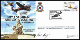 0790 Lettre Aviation Airmail Cover Luftpost Signé Signed Barbados Battle Of Britain Open Day 14/9/1997  - Flugzeuge