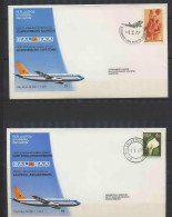 0780 Lettre Airbus Aviation Premier Vol (Airmail Cover First Flight Luftpost) Joannesburg Capetown 1/1/1977 + Retour  - Flugzeuge