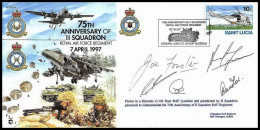 0777 Lettre Aviation Airmail Cover Luftpost Signé Signed Saint Lucia 75 Th Anniversary The Royal Air Force 7/4/1997 - Flugzeuge