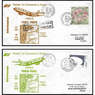 0789 Lettre Airbus Aviation Premier Vol (Airmail Cover First Flight Luftpost) Paris Porto 16/6/1978 + Retour  - Flugzeuge
