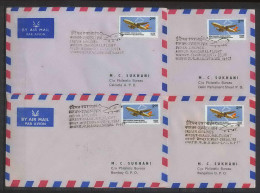 0777 Lettre Airbus Premier Vol (Airmail Cover First Flight Luftpost) India Bombay Bangalore Calcutta Delhi 1977  - Flugzeuge