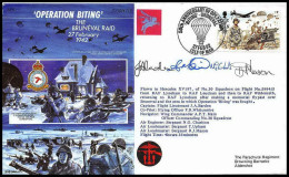 0736 Lettre Aviation Airmail Cover Luftpost Signé Signed Isle Of Man Operation Biting Guerre 1939 1945 27/2/1992 - Flugzeuge