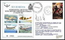 0734 Lettre Aviation Airmail Cover Luftpost Signé Signed Jersey Air Tatoo Royal Air Force 27/6/1981 - Flugzeuge