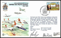 0733 Lettre Aviation Airmail Cover Luftpost Signé Signed Jersey Empire Test Pilot's School 11/6/1983 - Flugzeuge