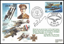 0717 Lettre Aviation Airmail Cover Luftpost Signé Signed Isle Of Man Major Mc Cudden 26/5/1978  - Vliegtuigen