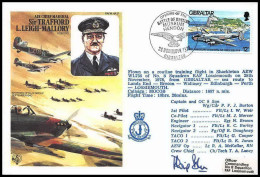 0713 Lettre Aviation Airmail Cover Luftpost Signé Signed Gibraltar Sir Trafford Leigh Mallory 21/11/1978 - Flugzeuge