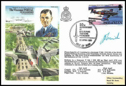 0715 Lettre Aviation Airmail Cover Luftpost Signé Signed Isle Of Man The Viscount Portal Of Hungerford 22/4/1978 - Flugzeuge