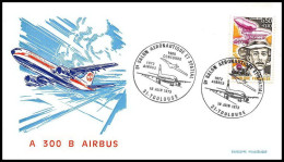 0707 Lettre Airbus Aviation Airmail Cover Luftpost France Salon Aeronautique Et Spacial 19/6/1973 Concorde  - Flugzeuge