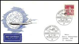 0705 Lettre Airbus Aviation Premier Vol (Airmail Cover First Flight Luftpost) Allemagne (germany) 1/4/1967 - Flugzeuge