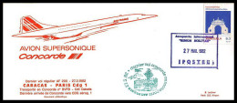 0408 Concorde Caracas Paris Cdg 1 27/3/1982 Lettre Dernier Vol Last Flight Airmail Cover Luftpost - Concorde