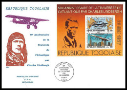 0416 Concorde Togo 1977 Lindberg Fdc (premier Jour) Lettre Poste Aérienne Airmail Cover Luftpost - Concorde