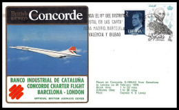 0378 Concorde British Airways London Barcelona Espagne (spain) 25/2/1979 Premier Vol First Flight Airmail Cover - Concorde