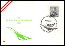 0394 Concorde Autriche (Austria) Aérophilatélie 1971 Lettre Poste Aérienne Airmail Cover Luftpost - Concorde