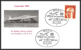 0399 Allemagne Germany Bund Concorde 002 Berlin 24 11 1973 Der British Airways Startklar Lettre (cover)  - Concorde