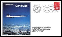 0364 Concorde Paris Washington 24/5/1976 Lettre Premier Vol First Flight Airmail Cover Luftpost - Concorde