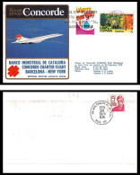 0339 Concorde British Airways Barcelona Espagne (spain) New York 25/2/1979 Lettre Vol Charter Flight Airmail Cover - Concorde