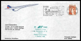 0314 Concorde Paris Tunis 7/10/1980 Lettre Premier Vol First Flight Airmail Cover Luftpost - Concorde