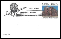 0300 Concorde Usa 22/9/1983 Glen Falls Ballon Festival Entier Postal Stationery Poste Aérienne Airmail Luftpost - Concorde