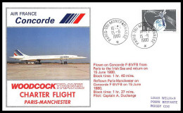 0275 Concorde Paris Manchester 15/6/1980 Lettre Premier Vol First Flight Airmail Cover Luftpost - Concorde