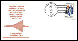 0270 Concorde London Dallas Fort Worth Washington 13/1/1979 Lettre Premier Vol First Flight Airmail Cover Luftpost - Concorde