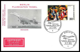 0245 Concorde Berlin Tokyo Japan 9/11/1974 Lettre Premier Vol First Flight Airmail Cover Luftpost - Concorde