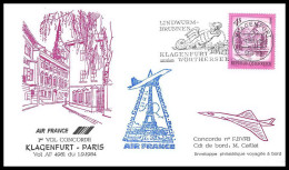 0267 Concorde Paris Klagenfurt 1/9/1984 Autriche (Austria) Lettre Premier Vol First Flight Airmail Cover Luftpost - Concorde