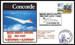 0198 Concorde British Airways London LISBON 21/9/1981 Lettre Poste Aérienne Airmail Cover Luftpost - Concorde