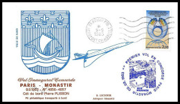 0162 Concorde Monastir Paris 12/9/1983 Lettre Premier Vol First Flight Airmail Cover Luftpost - Concorde