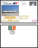 0134 Concorde British Airways Lettre Paris London Heathrow 16/3/1980 Premier Vol First Flight Airmail Cover Luftpost - Concorde