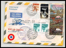 0075 Concorde Presidentiel Rio Brésil (brazil) 16/8/1985 Lettre Premier Vol First Flight Airmail Cover Luftpost - Concorde