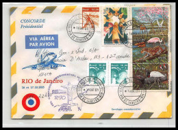 0070 Concorde Presidentiel Rio Brésil (brazil) 16/8/1985 Lettre Premier Vol First Flight Airmail Cover Luftpost - Concorde