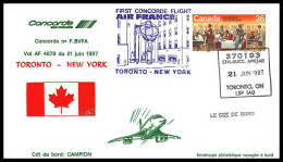 0047 Concorde Toronto, Canada New York 21/06/1987 Lettre Premier Vol First Flight Airmail Cover Luftpost - Concorde