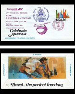 0021 Concorde 2ème Tour Du Monde Las Vegas NASSAU 06/03/1987 Entier Aerogramme Usa Stationery Premier Vol First Flight A - Concorde