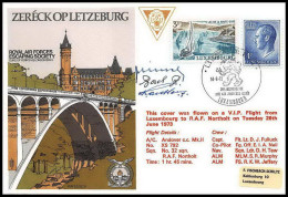 1202 Lettre Airmail Cover Luxembourg (luxemburg) Royal Air Force 1973 Signé (signed) Pilots - Flugzeuge