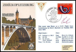 1201 Lettre Airmail Cover Luxembourg (luxemburg) Royal Air Force 1973 Signé (signed) Pilots - Avions