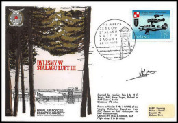 1199 Lettre Airmail Cover Pologne (Poland) 1973 Bylismy W Stalagu Luft 3 Signé (signed) Pilots - Flugzeuge