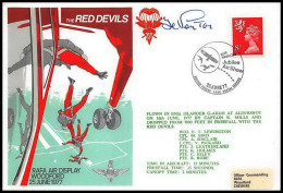 1187 Lettre Airmail Cover Grande Bretagne Great Britain Red Devils 1977 Signé (signed) Pilots - Avions