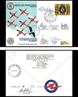 1182 Lettre Airmail Cover Grande Bretagne Great Britain Asa De Portugal 1977 Signé (signed) Pilots - Flugzeuge