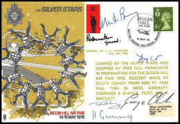 1158 Lettre Airmail Cover Grande Bretagne Great Britain Silver Stars 1976 Signé (signed) Pilots - Avions