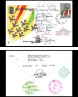 1175 Lettre Airmail Cover Italie (italy) Frecce Tricolori 1976 Signé (signed) Pilots - Flugzeuge