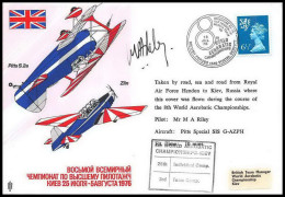 1166 Lettre Airmail Cover Grande Bretagne Great Britain Pitts Special 1976 Signé (signed) Pilots - Avions