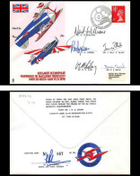 1167 Lettre Airmail Cover Grande Bretagne Great Britain Pitts Special 1976 Signé (signed) Pilots - Avions