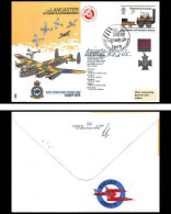 1154 Lettre Airmail Cover Grande Bretagne Great Britain Lancaster 1975 Signé (signed) Pilots - Flugzeuge