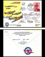 1152 Lettre Airmail Cover Grande Bretagne Great Britain Spitfires 1975 Signé (signed) Pilots - Flugzeuge