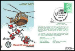 1145 Lettre Airmail Cover Grande Bretagne Great Britain Helicoptere Helicopter Blue Imps Signé Signed - Helikopters