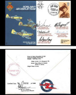 1140 Lettre Airmail Cover Grande Bretagne Great Britain Royal Navy 1975 Signé (signed) Pilots - Avions